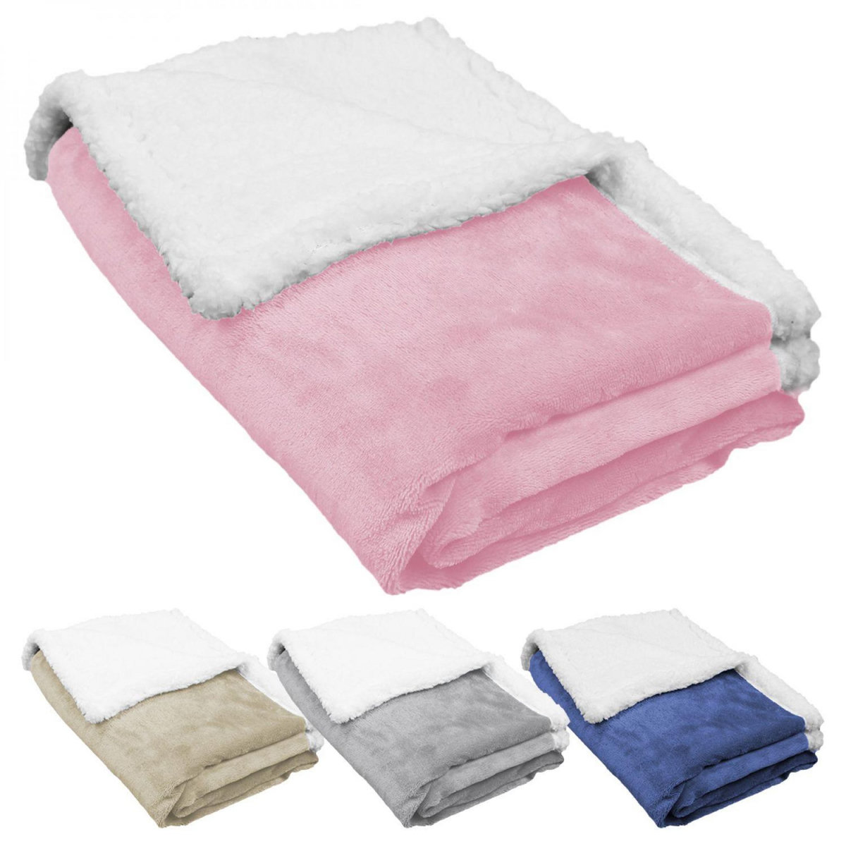 Monsieur Bébé Lot de 2 couvertures, plaids polaires pour bébé 75 x 100 cm en flanelle et sherpa ultra doux