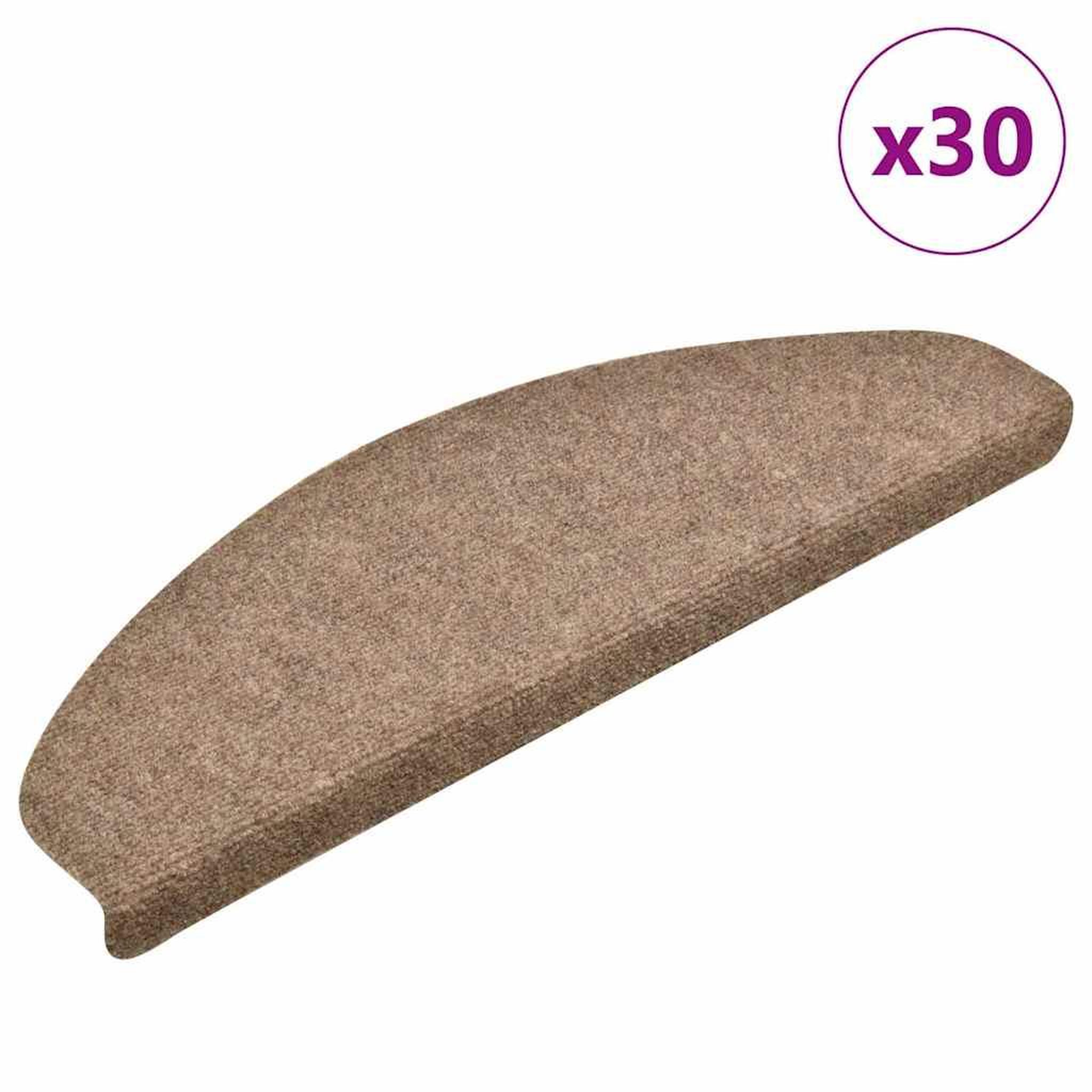VIDAXL Tapis d'escalier autocollant 30 pcs creme 65x21x4 cm