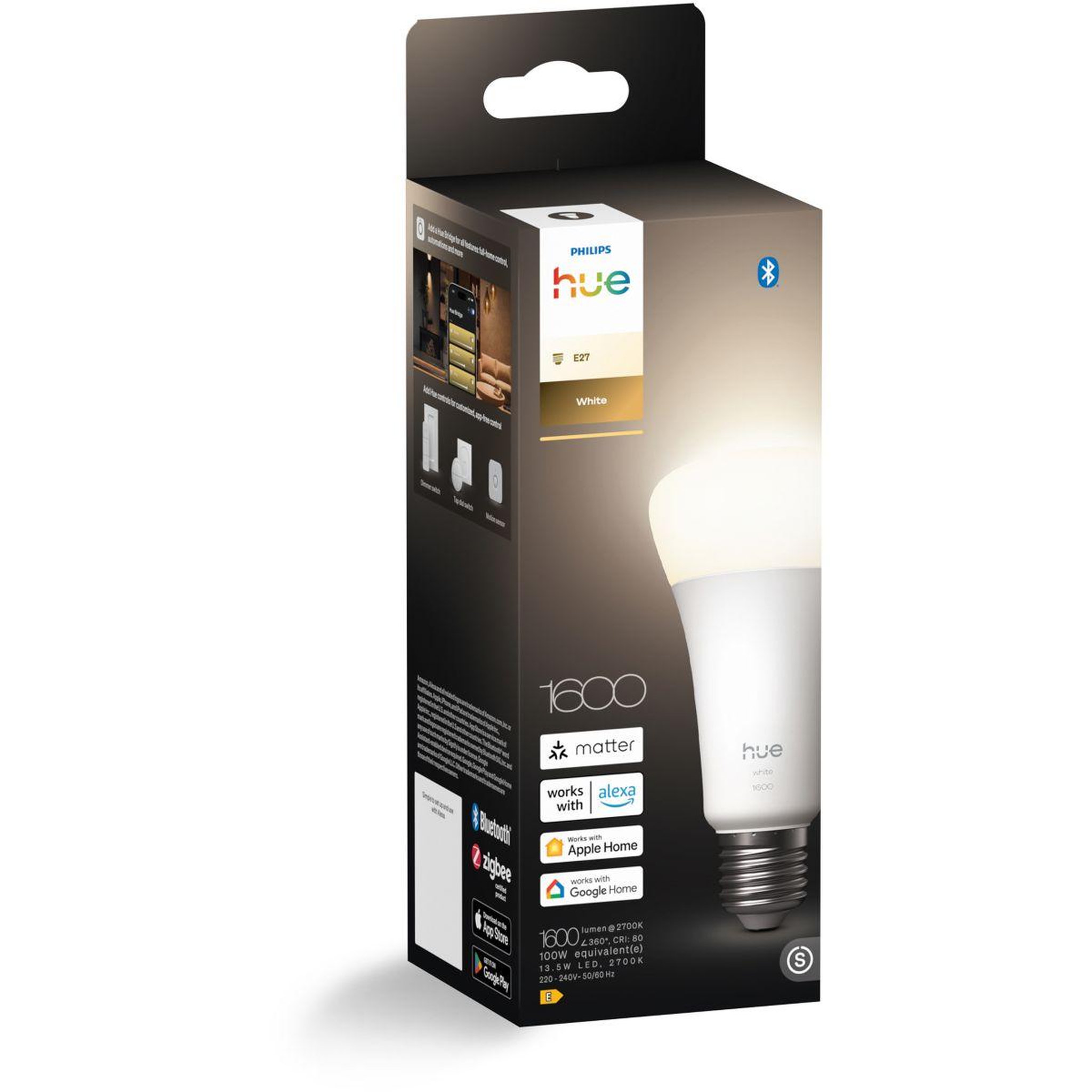 PHILIPS HUE Ampoule LED connectée E27 White 100W