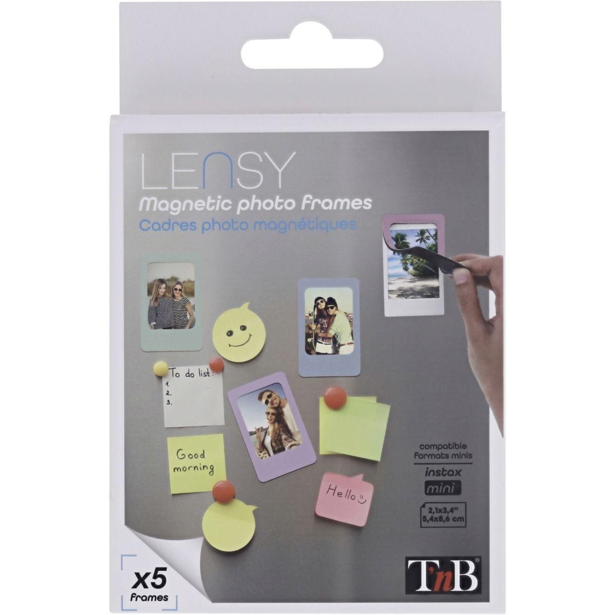 TNB Cadre photo x 5 violet-rose-gris clair- vert et bleu