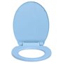 VIDAXL Siege de toilette a fermeture en douceur Bleu Ovale