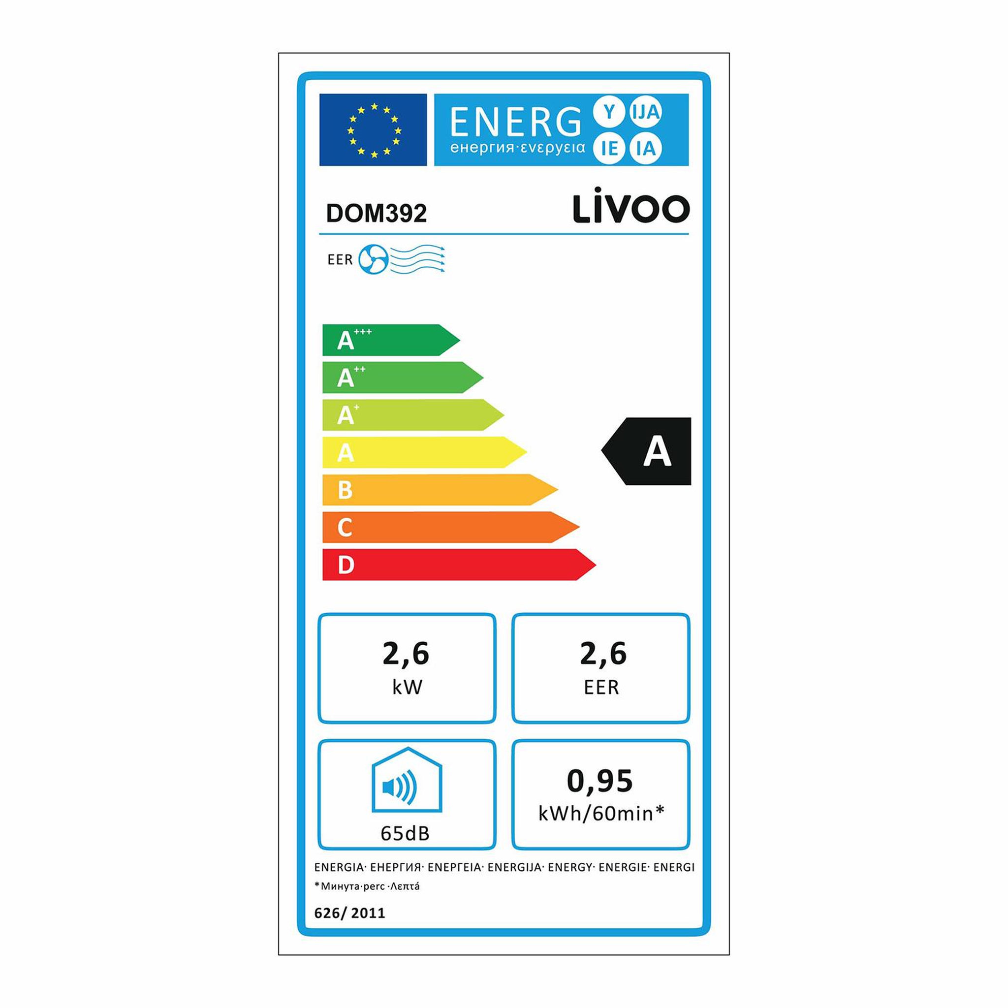 Voir la diapositive 2 : LIVOO Climatiseur mobile monobloc 2600w 30m² - dom392