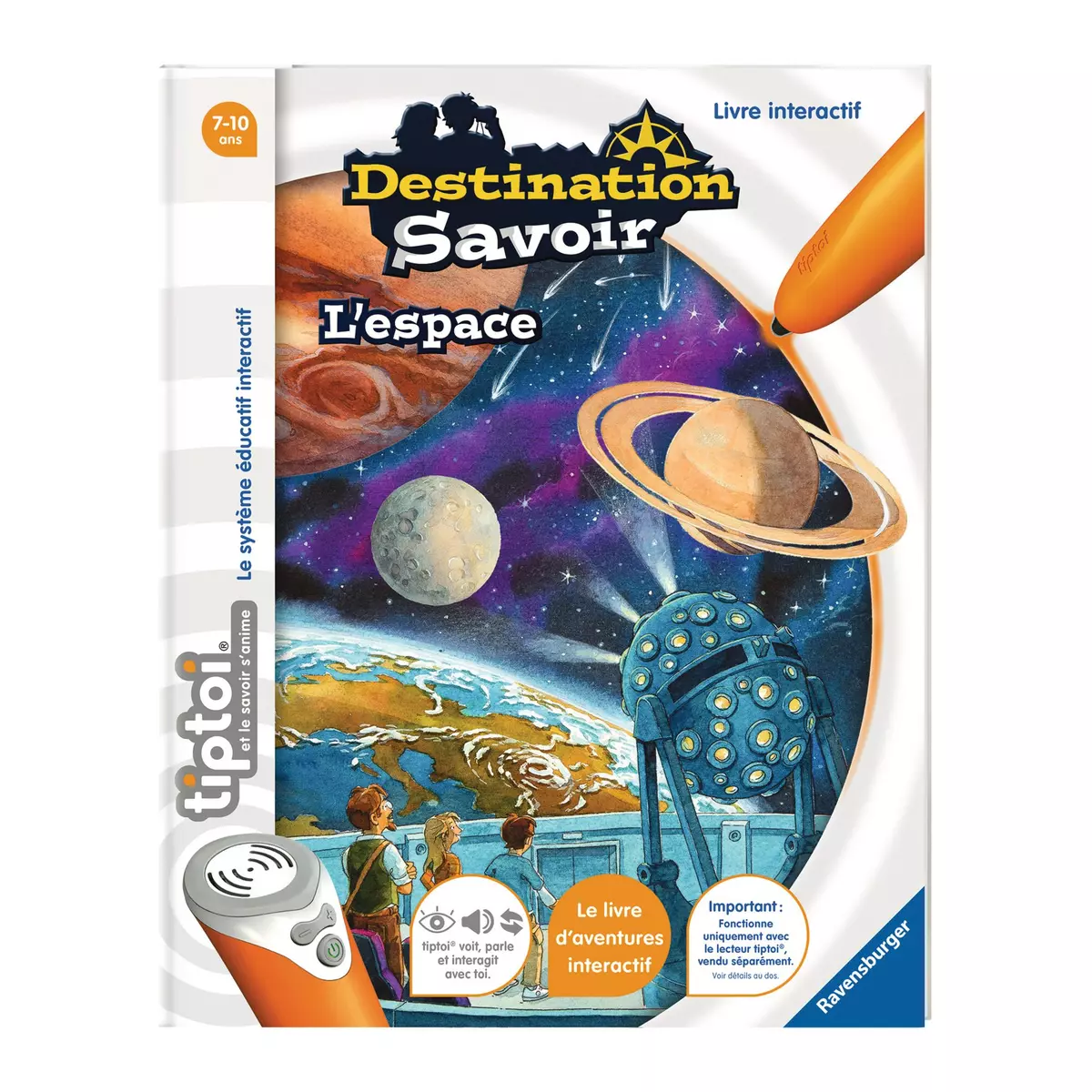 RAVENSBURGER Tiptoi - Livre d'aventure interactif Destination Savoir - L'Espace
