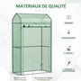 Voir la diapositive 4 : OUTSUNNY Serre de jardin serre à tomates anti-UV dim. 100L x 51l x 170H cm porte zipée déroulante métal thermolaqué PE vert