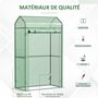 Voir la diapositive 4 : OUTSUNNY Serre de jardin serre à tomates anti-UV dim. 100L x 51l x 170H cm porte zipée déroulante métal thermolaqué PE vert