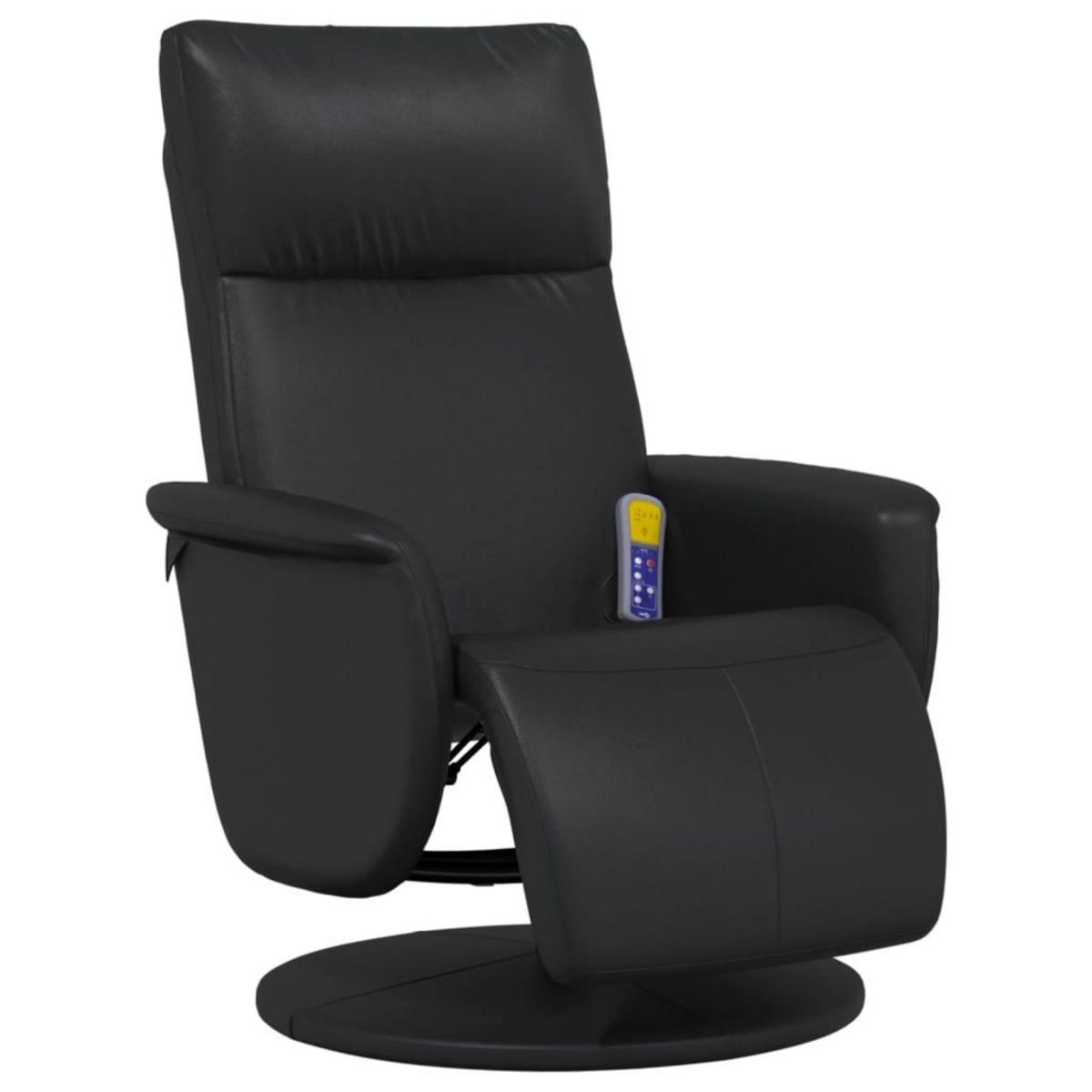 VIDAXL Fauteuil inclinable de massage repose-pieds noir similicuir