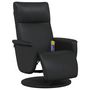 Voir la diapositive 2 : VIDAXL Fauteuil inclinable de massage repose-pieds noir similicuir