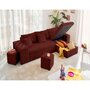 Voir la diapositive 3 : BEST MOBILIER California - canapé d'angle réversible 4 places - convertible avec coffre, étagère et poufs - en velours texturé