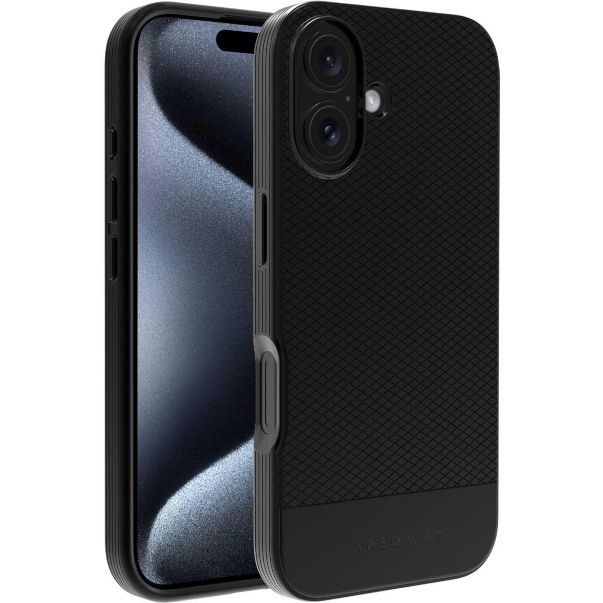 ADEQWAT Coque iPhone 16 Plus noir Soft protect