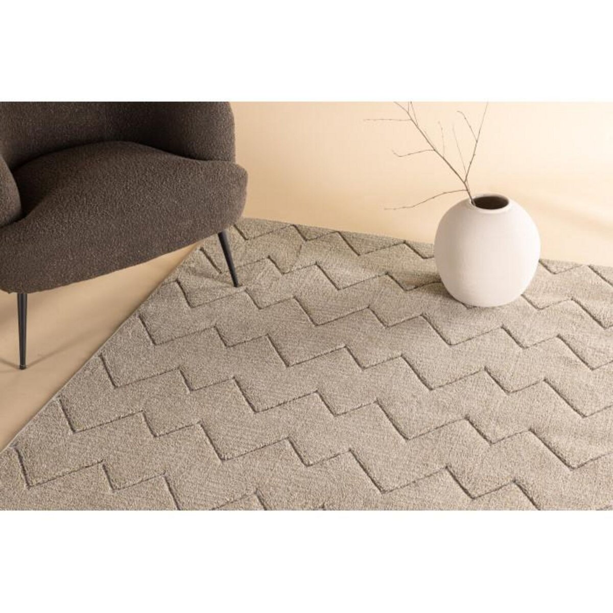 Paris Prix Tapis Déco  Fia  160x230cm Marron