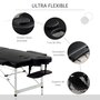 Voir la diapositive 6 : HOMCOM Table de massage pliable 3 zones hauteur réglable dim. 185L x 70l x 59-84H cm sac transport alu. synthétique PVC noir