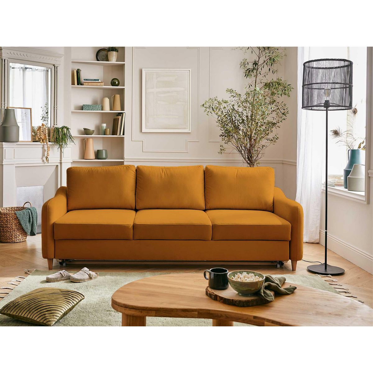 LISA DESIGN Will - canapé 3 places - convertible - en tissu