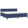 Voir la diapositive 3 : VIDAXL Sommier a lattes de lit et matelas et LED Bleu 200x200 cm Tissu