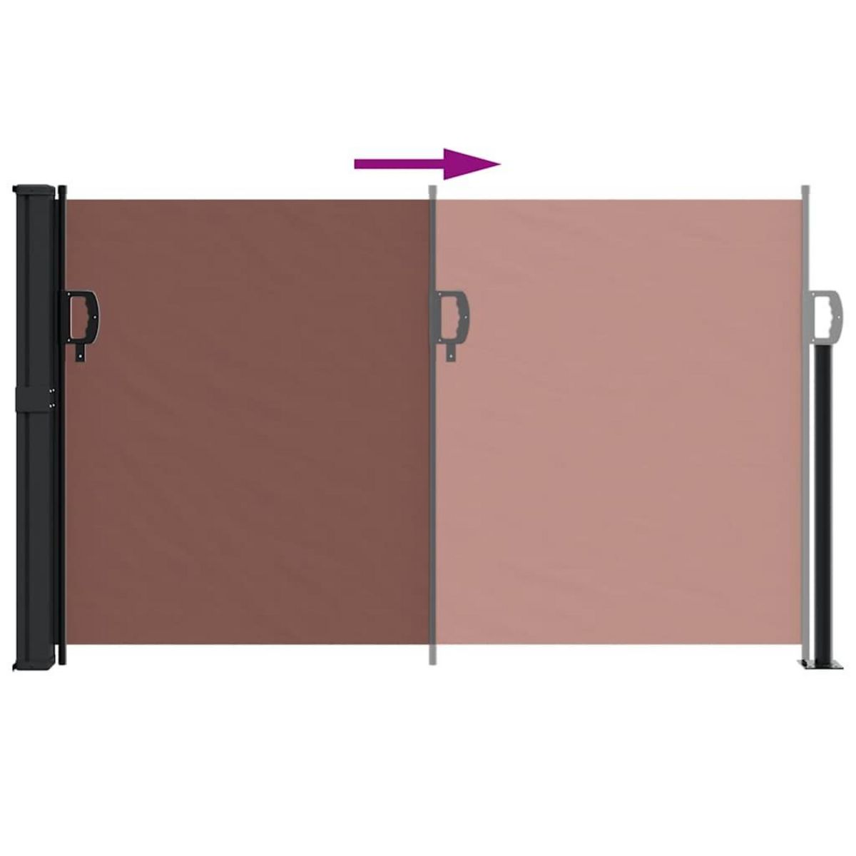 VIDAXL Auvent lateral retractable marron 120x600 cm