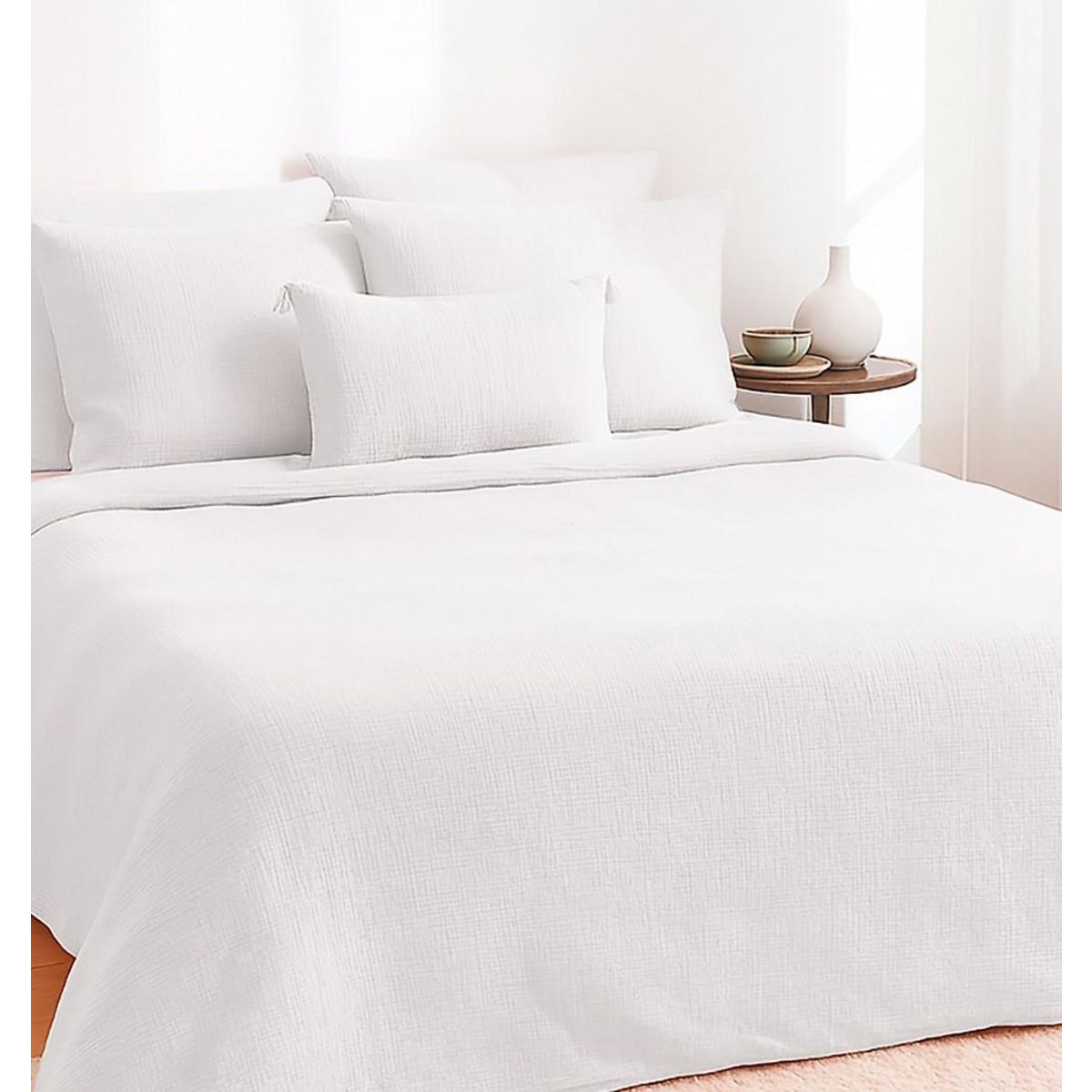 Home collection Parure housse de couette 100% gaze de coton