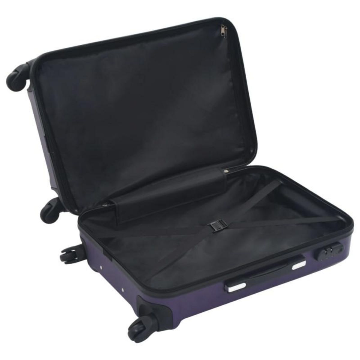 VIDAXL Valise rigide 3 pcs Violet ABS