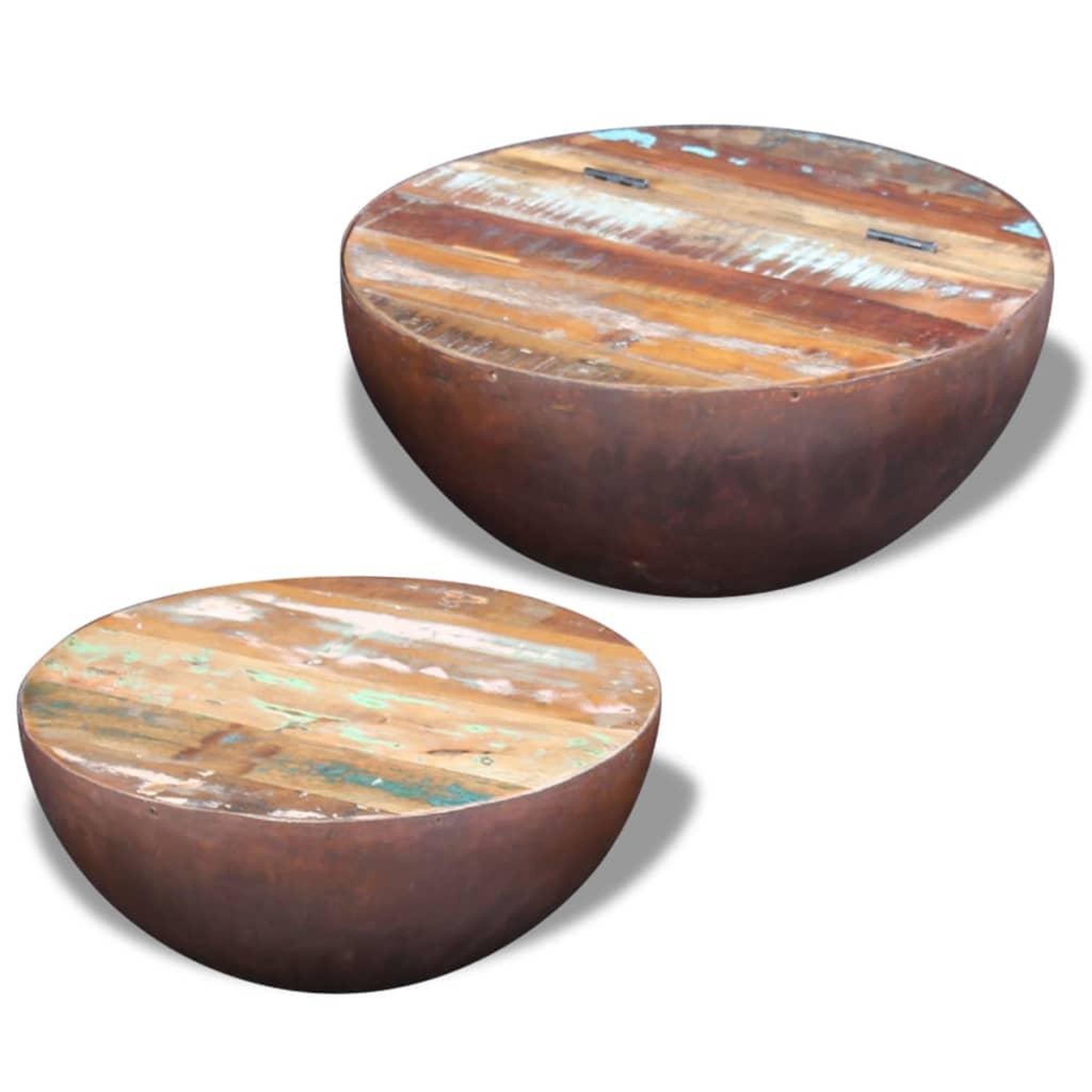 Voir la diapositive 5 : VIDAXL Ensemble de 2 tables basses Bois de recuperation massif