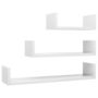 Voir la diapositive 2 : VIDAXL Etageres murales 3 pcs Blanc brillant Bois d'ingenierie