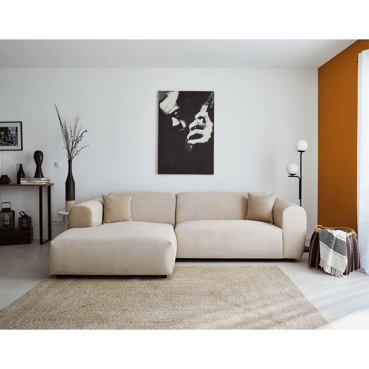 LISA DESIGN Aumance - canapé d'angle gauche 4 places - en velours côtelé