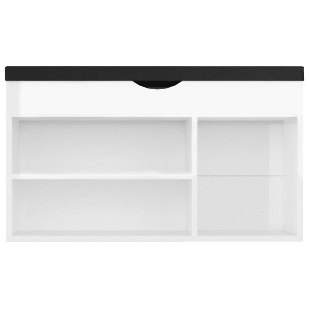 VIDAXL Banc a chaussures coussin Blanc brillant 80x30x47 cm Agglomere