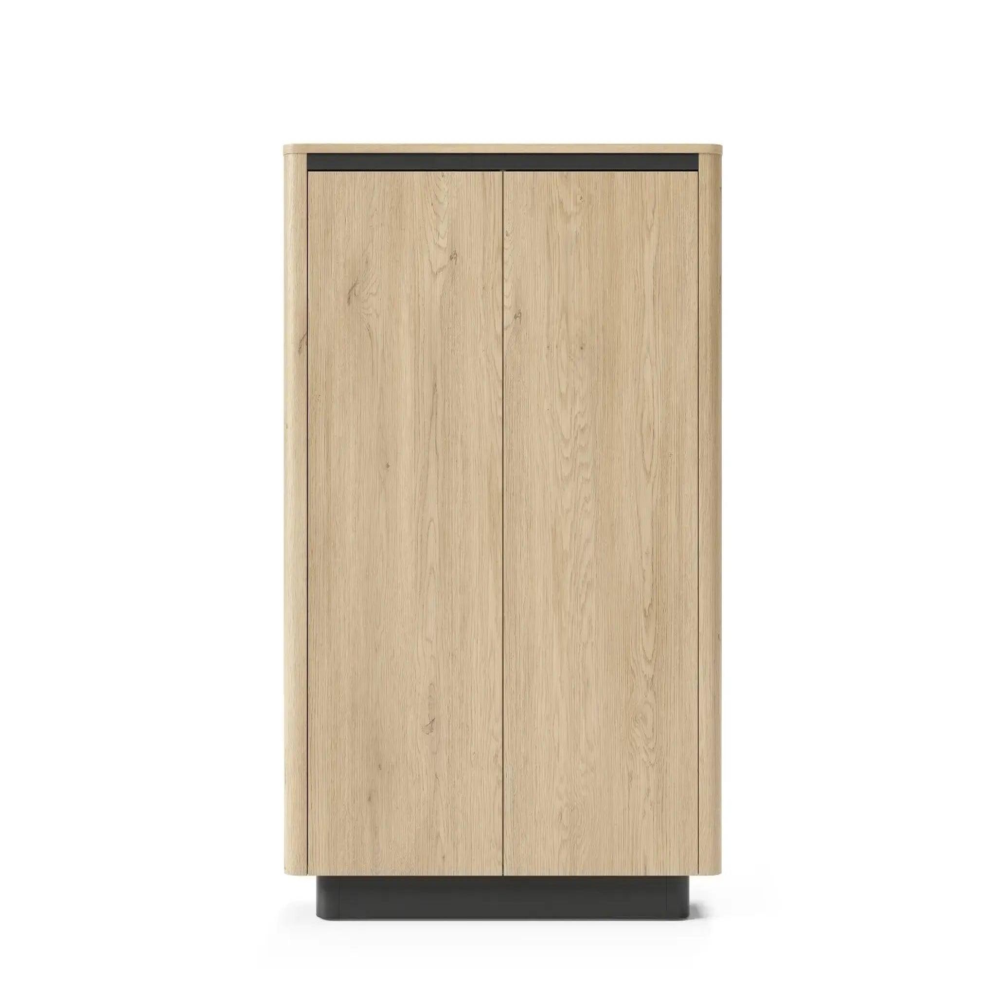 CASANOVA PARIS Poppy - commode 2 portes 113cm en effet chêne cremona et noir - chêne clair