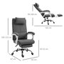 Voir la diapositive 3 : HOMCOM HOMCOM Fauteuil de bureau manager grand confort repose-pied tétière intégrés dossier inclinable lin gris