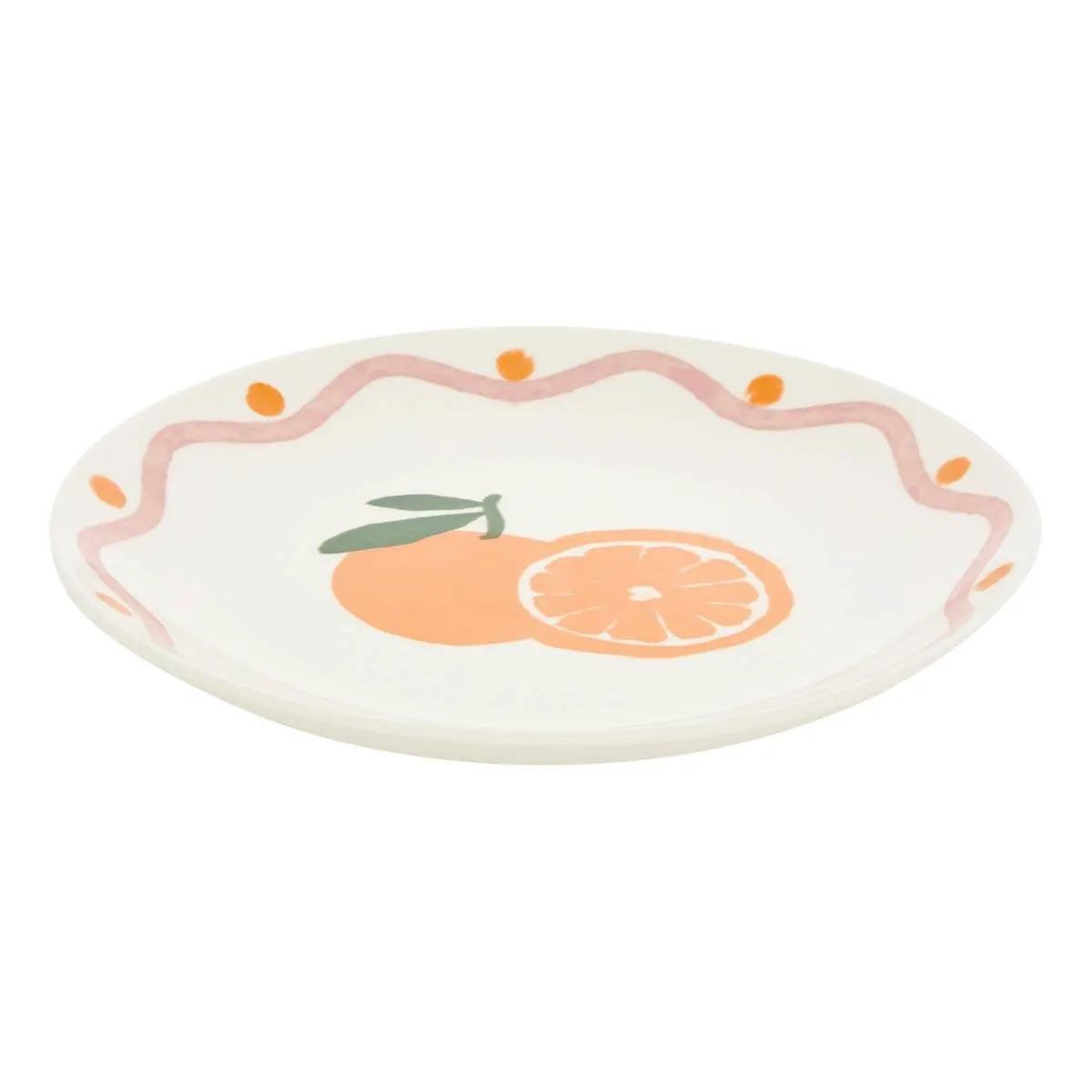 Voir la diapositive 2 : SECRET DE GOURMET Lot de 6 assiettes à dessert  orange  19cm multicolore