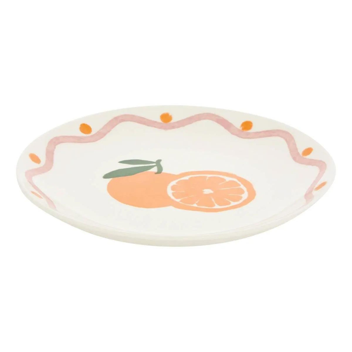 SECRET DE GOURMET Lot de 6 Assiettes à Dessert  Orange  19cm Multicolore
