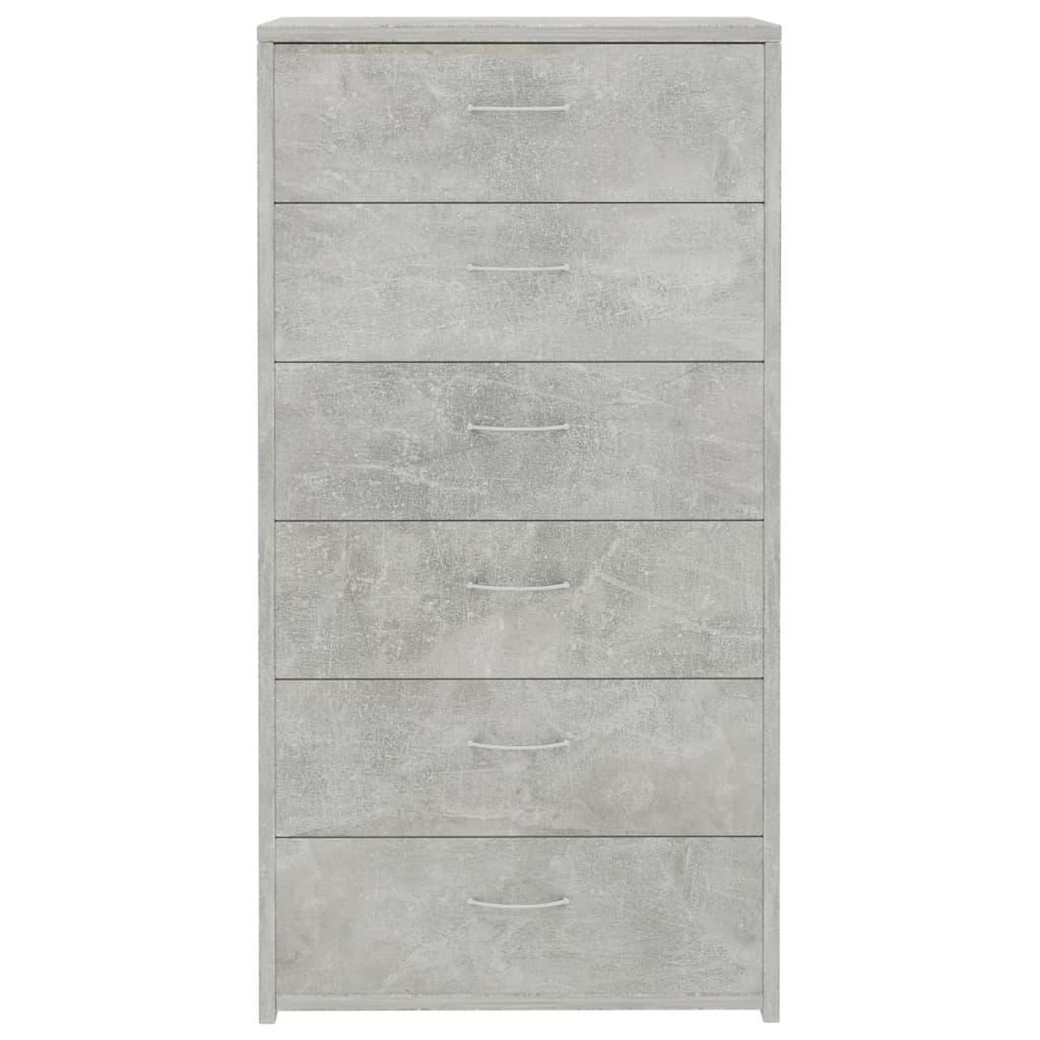 Voir la diapositive 4 : VIDAXL Buffet avec 6 tiroirs Gris beton 50x34x96 cm Bois d'ingenierie