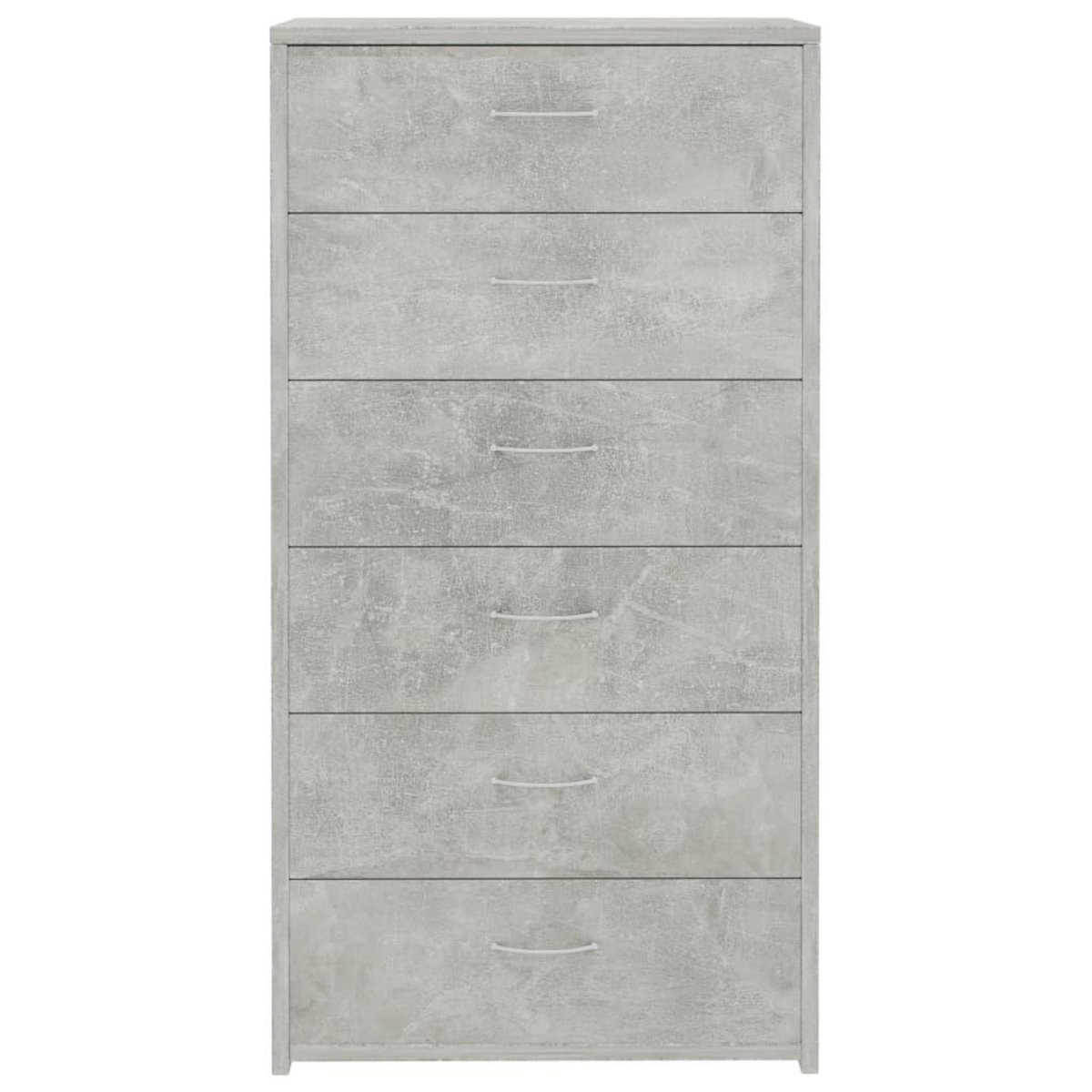 VIDAXL Buffet avec 6 tiroirs Gris beton 50x34x96 cm Bois d'ingenierie
