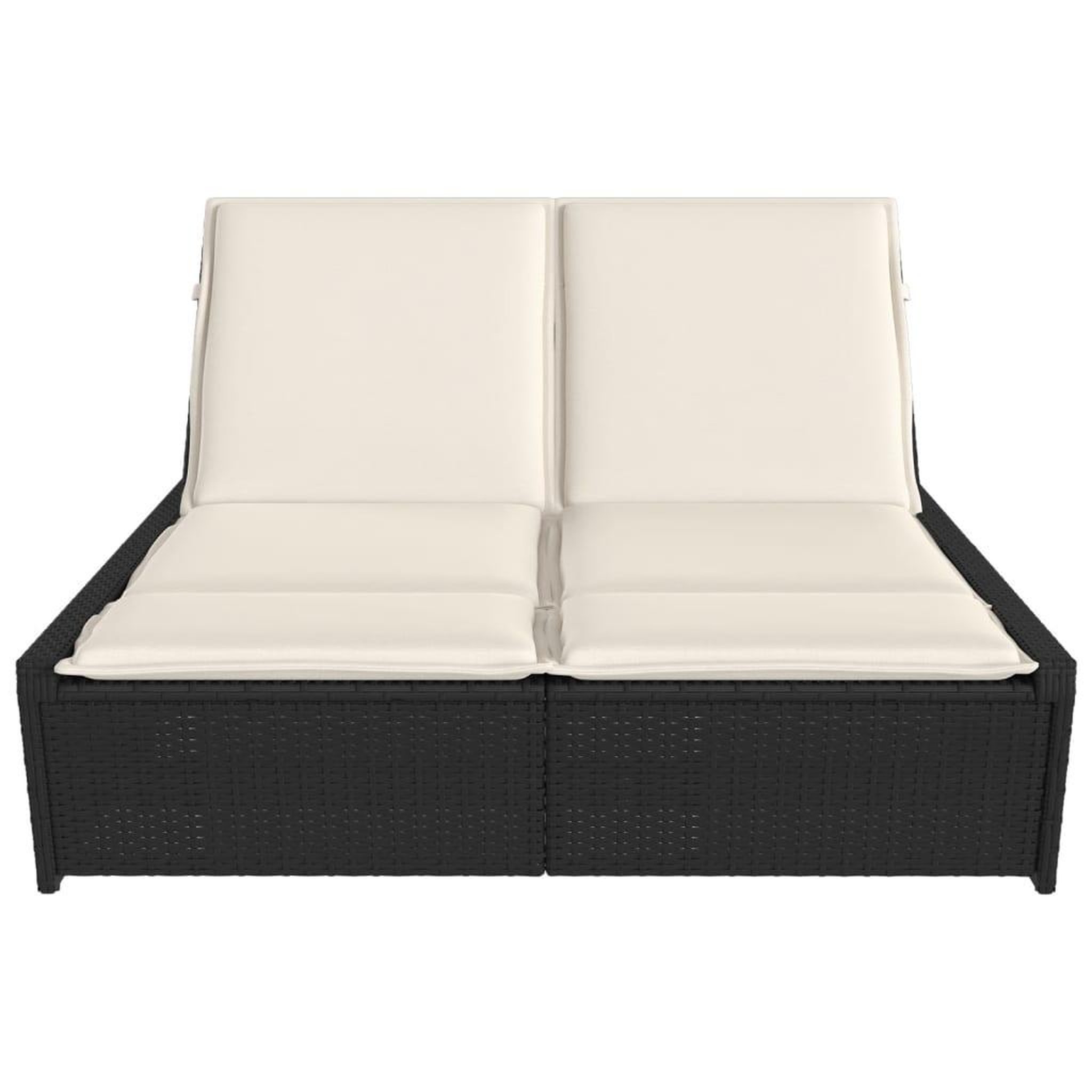 Voir la diapositive 3 : VIDAXL Chaise longue double avec coussins noir resine tressee