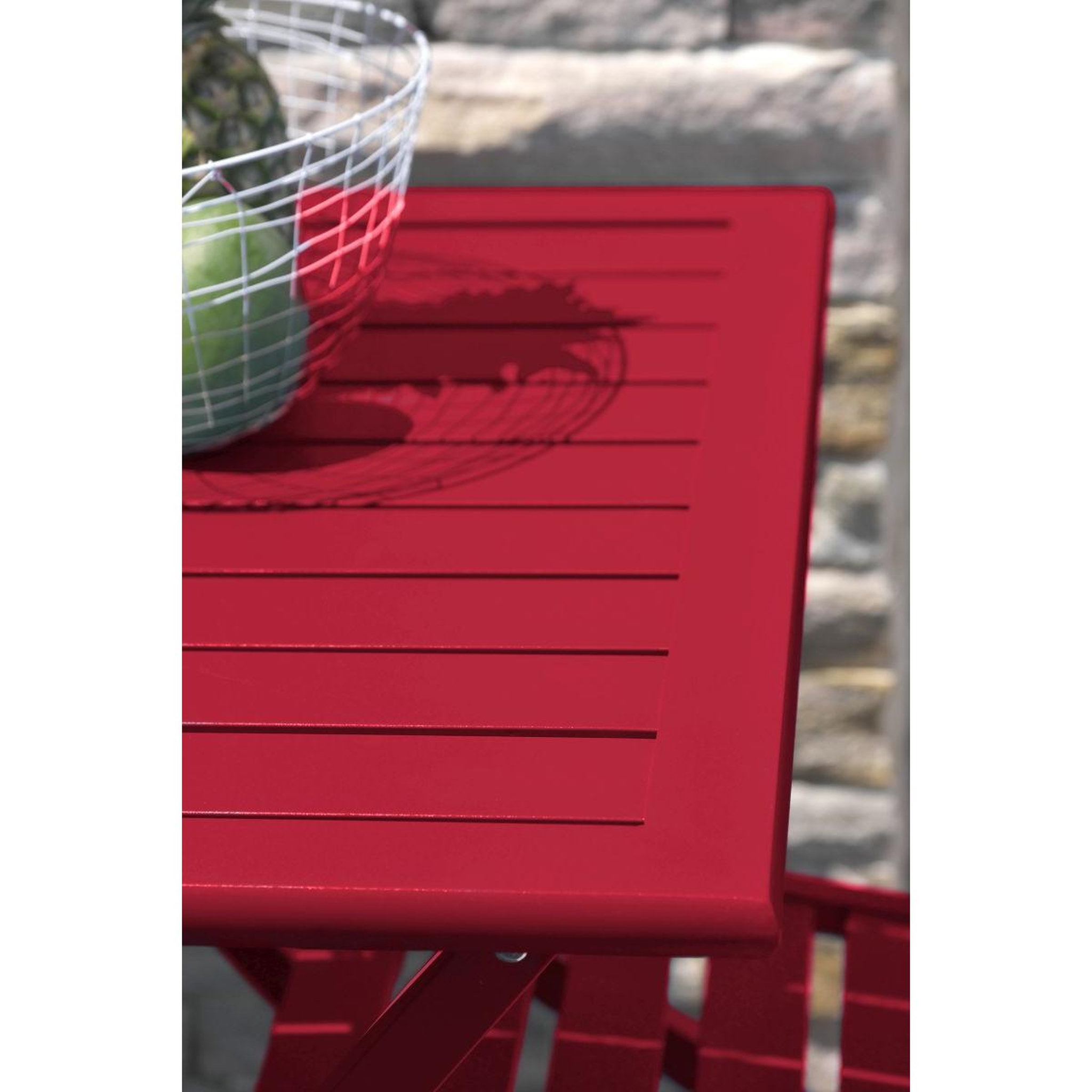 Voir la diapositive 2 : Paris Prix Table de jardin pliante  marius  70cm rouge carmin