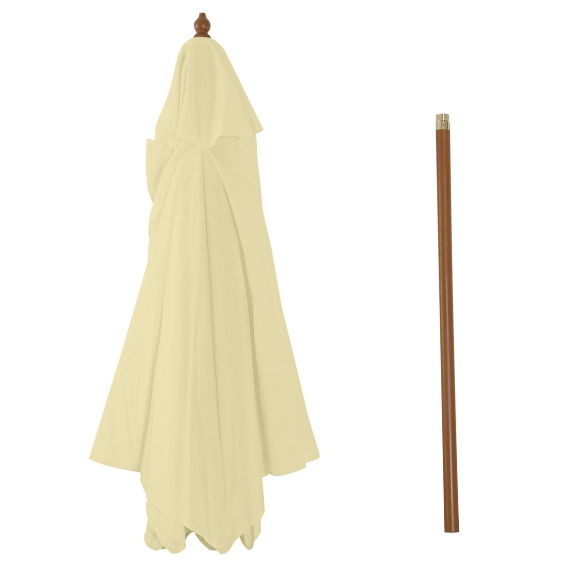 OUTSUNNY Outsunny Parasol droit hexagonal grande taille de jardin Ø 2,5 x 2,3H m bois de bambou crème