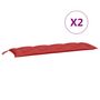 Voir la diapositive 5 : VIDAXL Coussins de banc jardin lot de 2 rouge 150x50x7 cm tissu Oxford