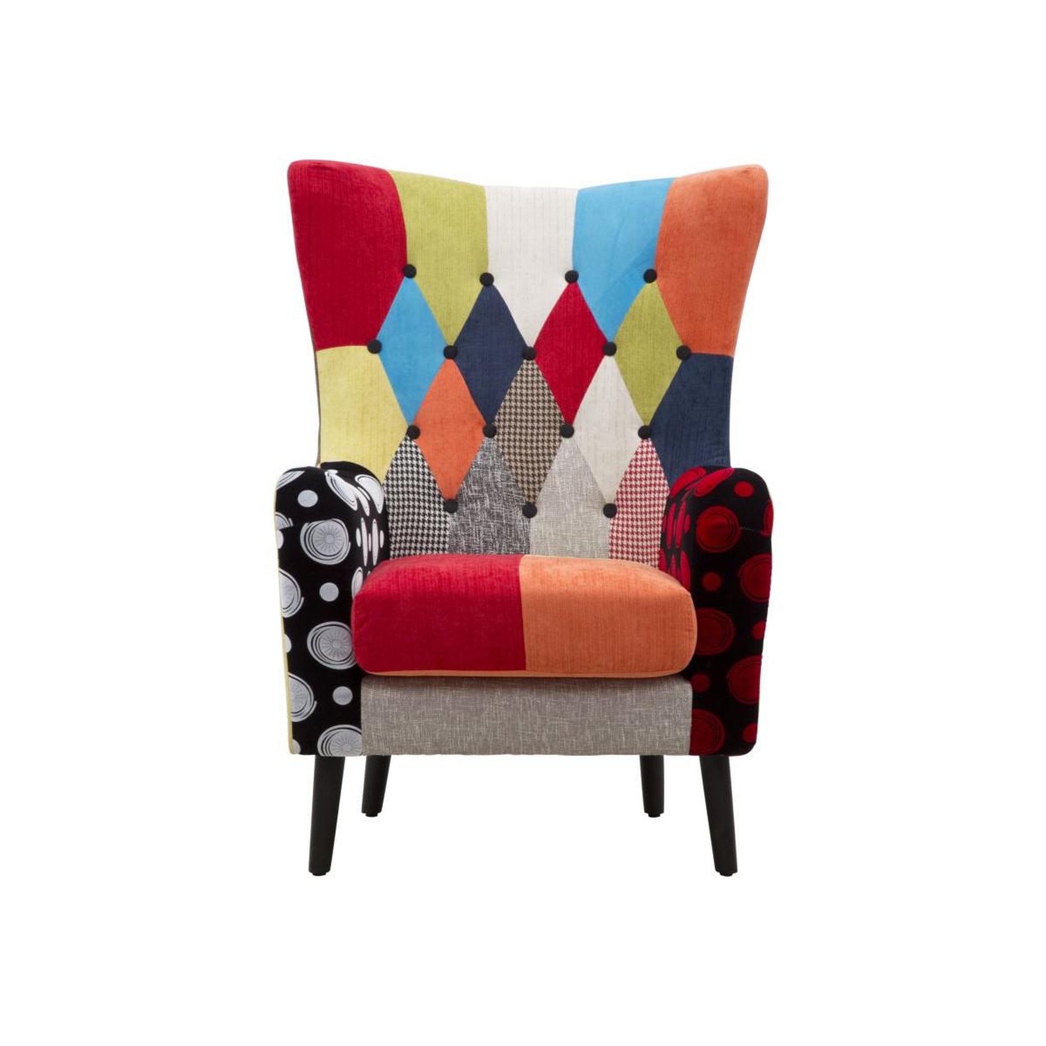 Voir la diapositive 2 : Paris Prix Fauteuil Design Patchwork  Impérial  106cm Multicolore