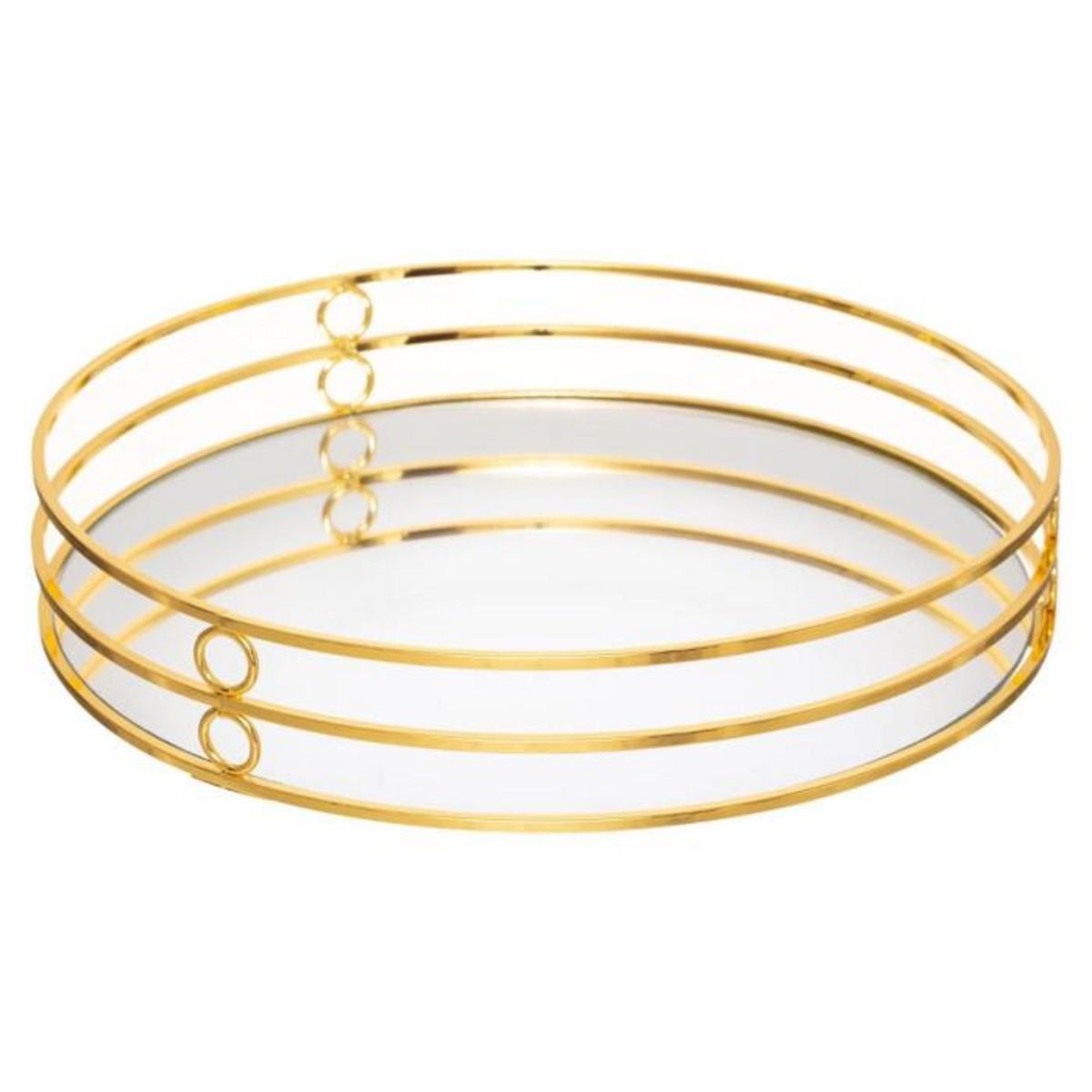 ATMOSPHERA Lot de 2 Plateaux Déco Miroir  Feel  30cm Or