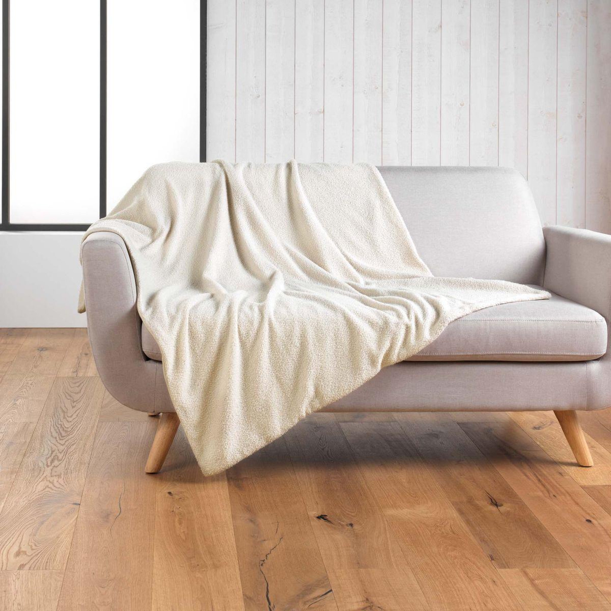 Douceur d'Intérieur Plaid bouclette  wooly  125x150cm naturel