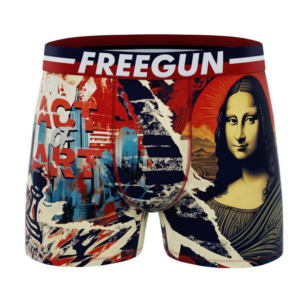 FREEGUN Lot de 4 boxers homme Pop Art Style