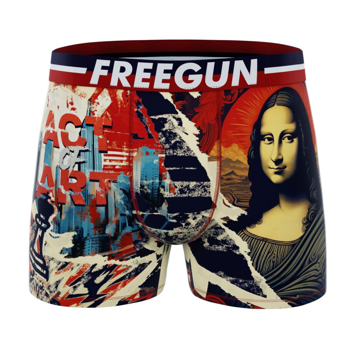 FREEGUN Lot de 4 boxers homme Pop Art Style