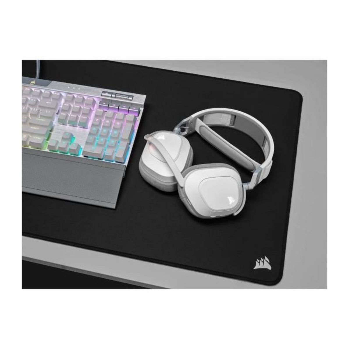 Corsair Casque gaming - CORSAIR HS80 Wireless - Blanc - Microphone omnidirectionnel