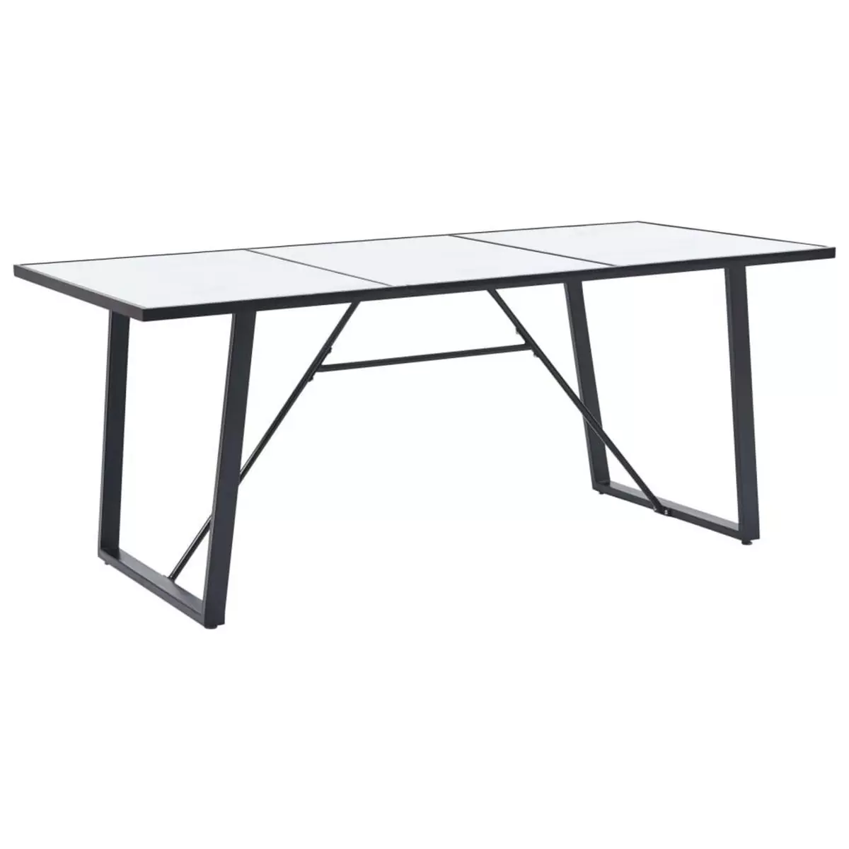 VIDAXL Table de salle a manger Blanc 200x100x75 cm Verre trempe