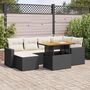Voir la diapositive 1 : VIDAXL Salon de jardin 7 pcs avec coussins noir resine tressee