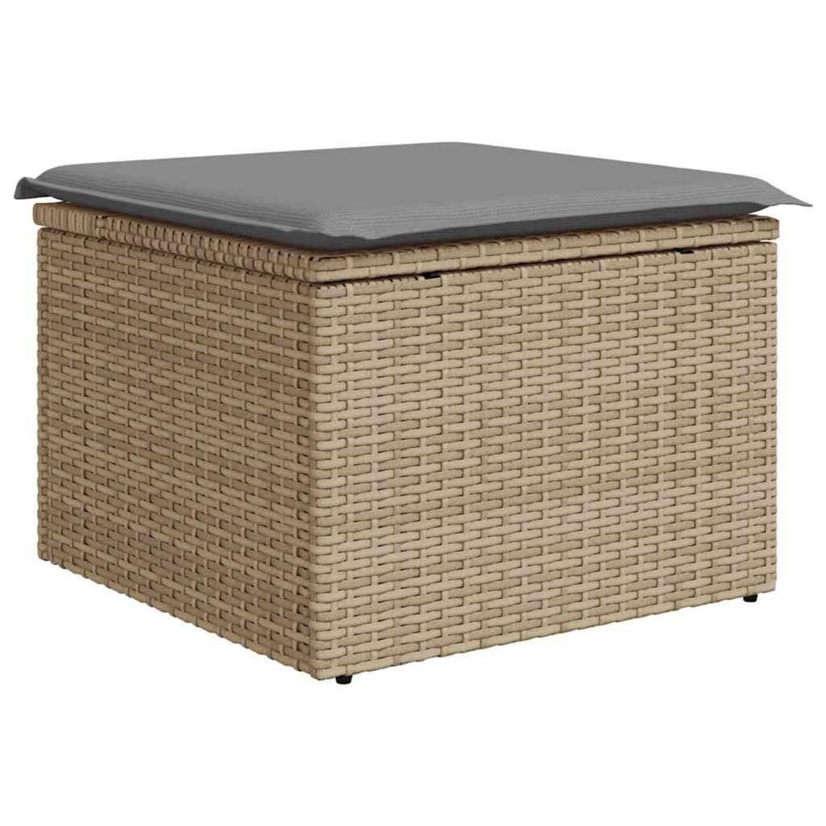 VIDAXL Salon de jardin avec coussins 6 pcs beige resine tressee