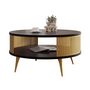 Voir la diapositive 2 : BEST MOBILIER Forini - table basse ronde - noir et doré - 75 cm