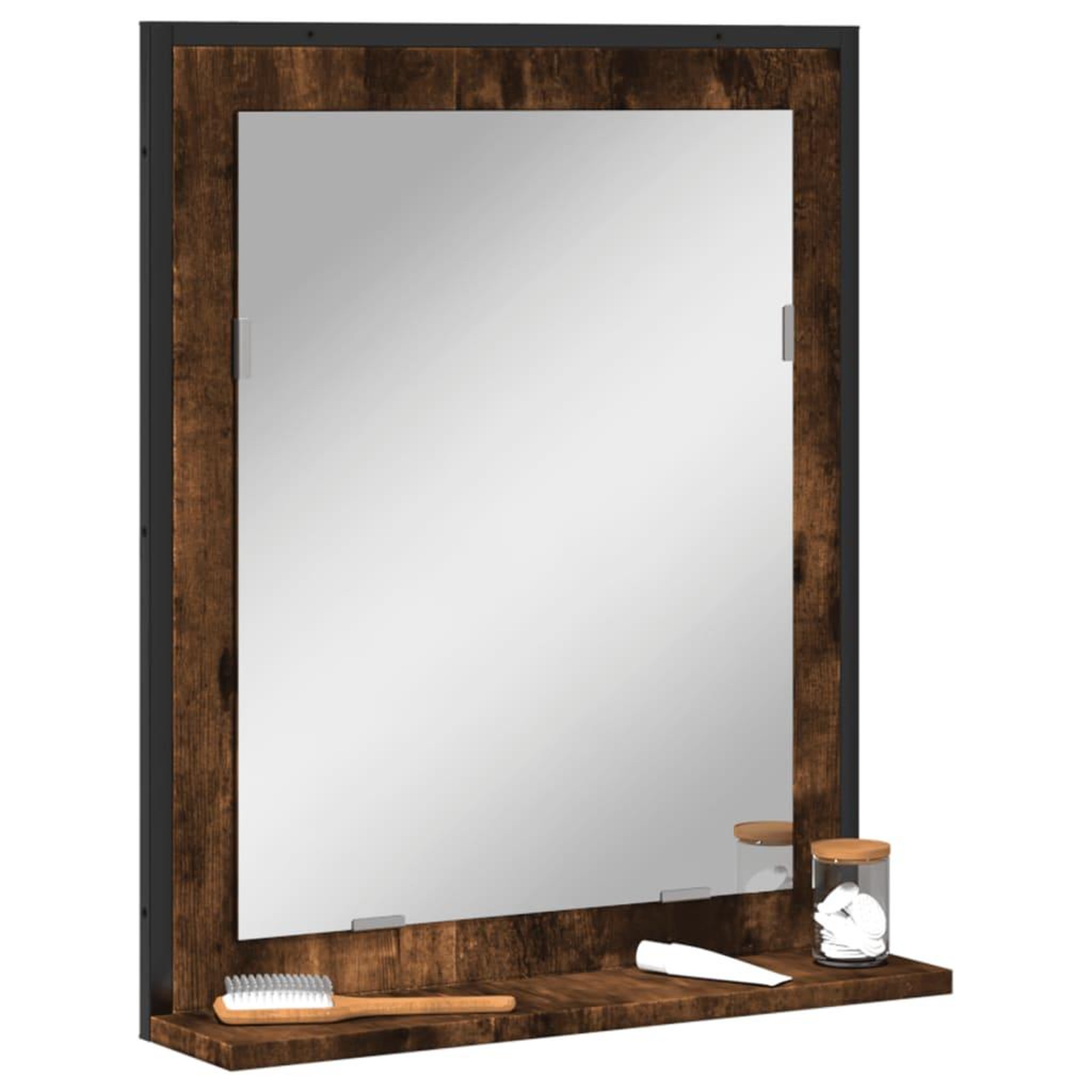 VIDAXL Miroir de salle de bain et etagere chene fume bois d'ingenierie