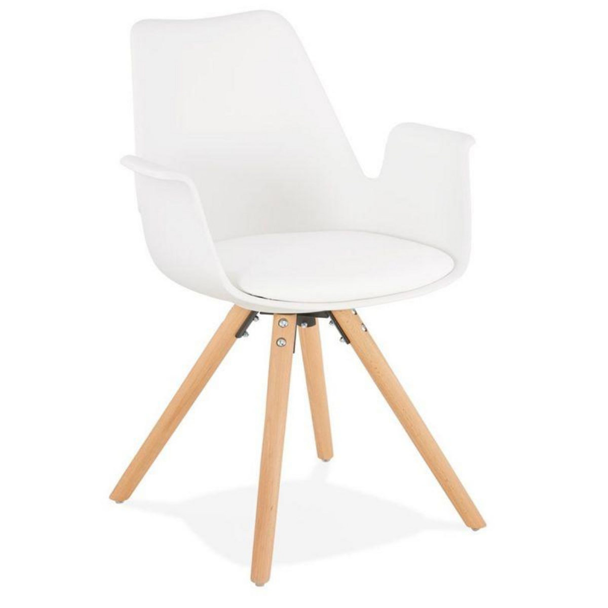 Paris Prix Chaise Design avec Accoudoirs  Zayven  82cm Blanc & Naturel