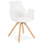 Voir la diapositive 1 : Paris Prix Chaise Design avec Accoudoirs  Zayven  82cm Blanc & Naturel