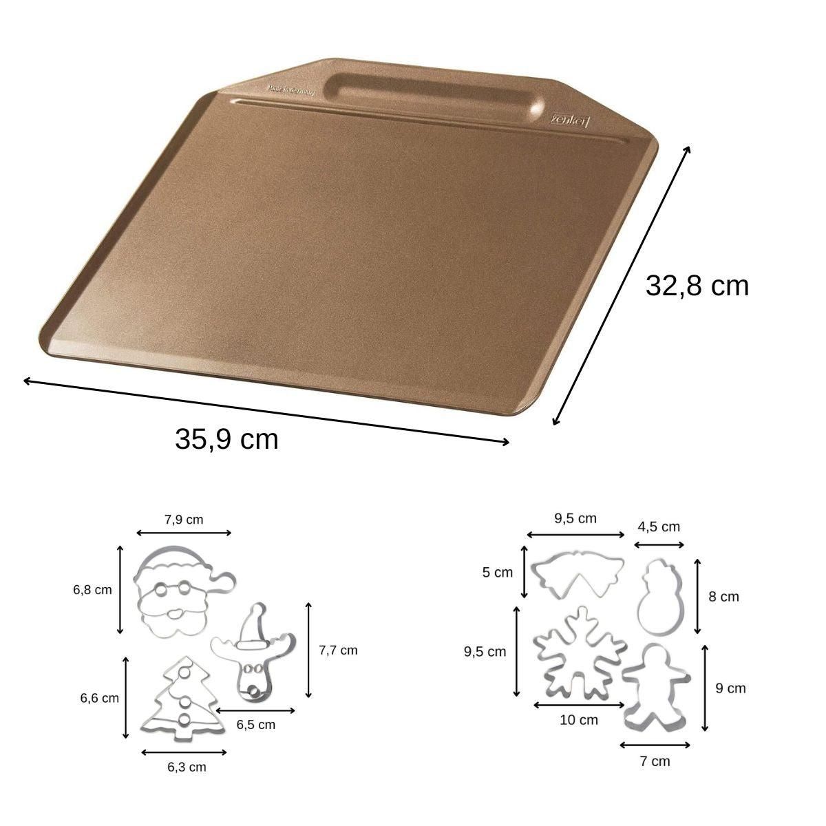 ZENKER Plaque de cuisson au four sans rebords et 7 emporte-pièces de Noël Zenker Noël