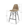 Voir la diapositive 4 : Rendez vous déco Lot de 2 chaises de bar de jardin 63 cm en résine tressée marron-Tiptur