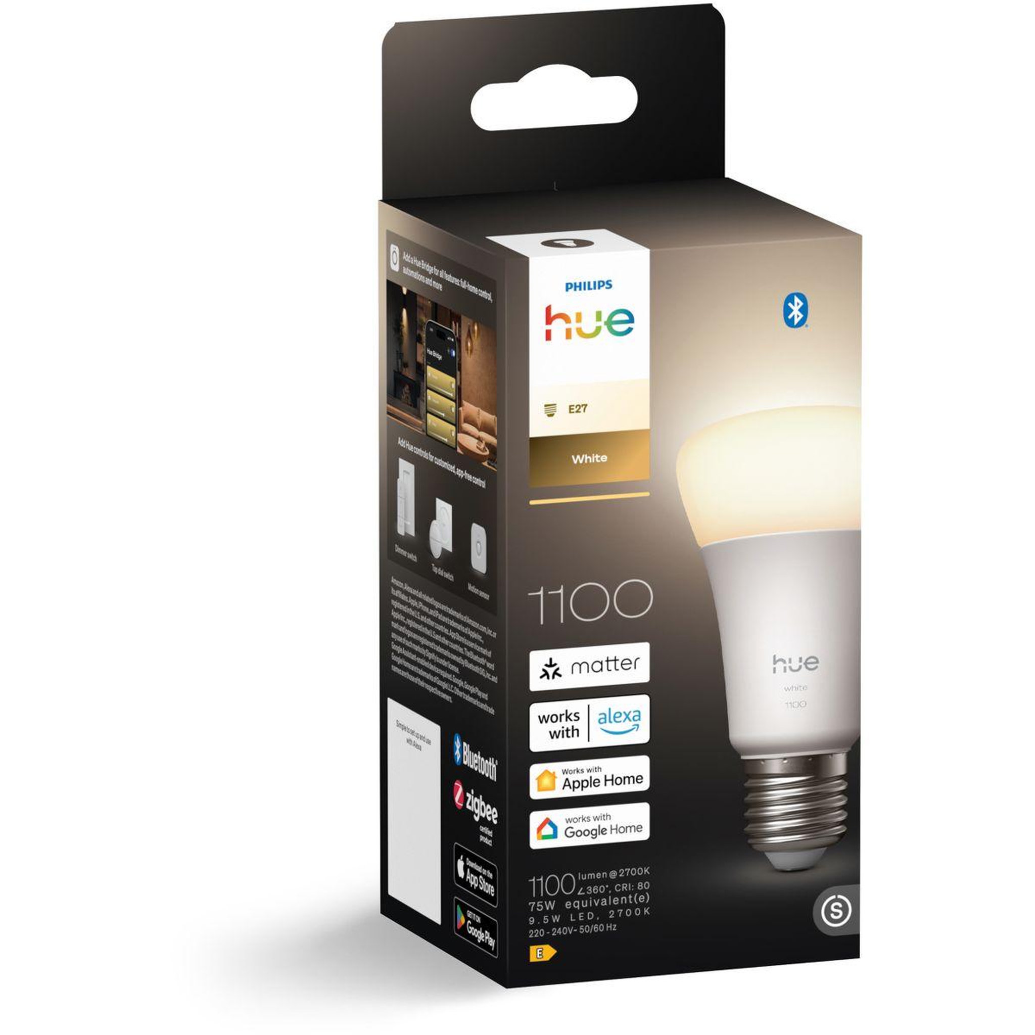 PHILIPS HUE Ampoule LED connectée E27 White 75W